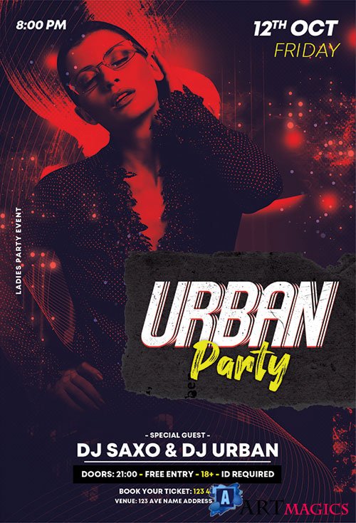 Urban party vol3  flyer template psd