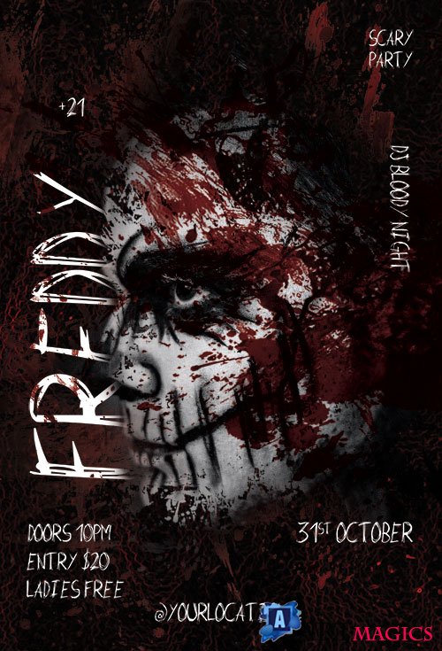 Scary Night Flyer PSD Template