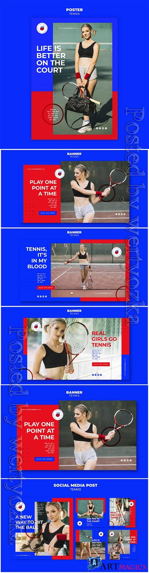 Tennis concept banner template