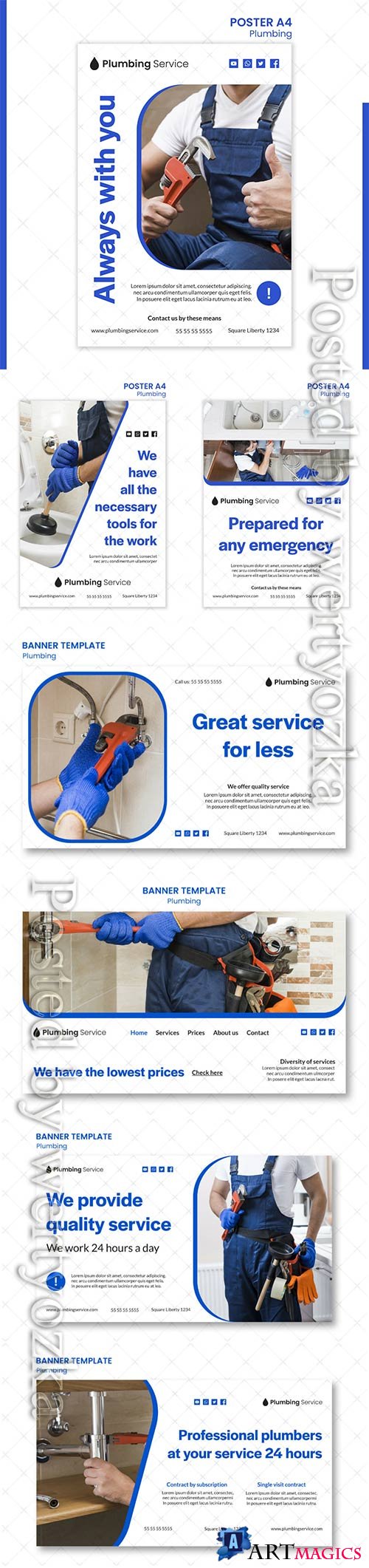 Plumbing lowest prices banner template