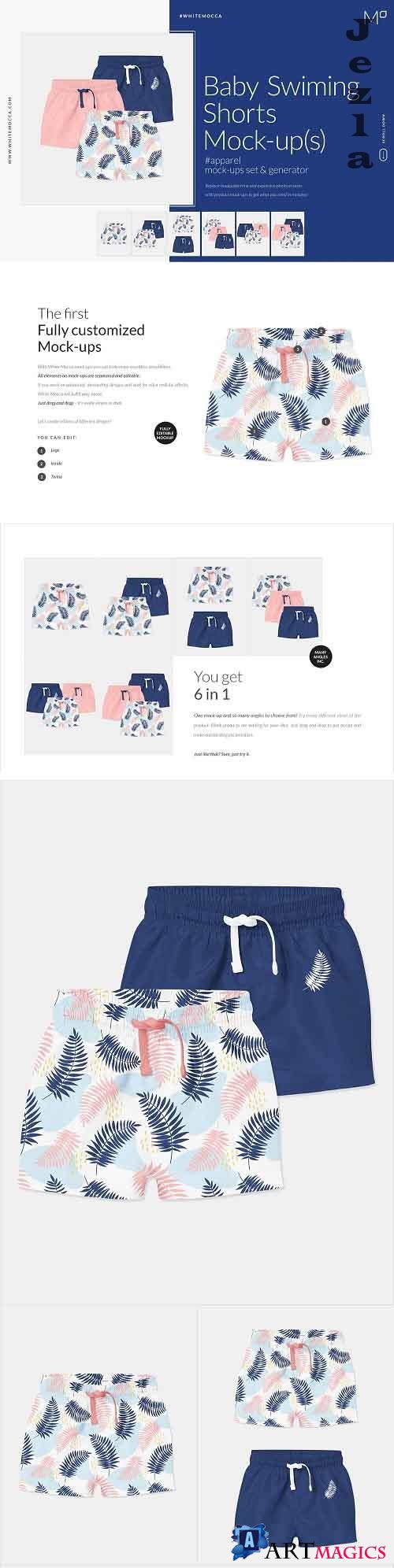 Baby Swimming Shorts Mock-ups Set 4543564