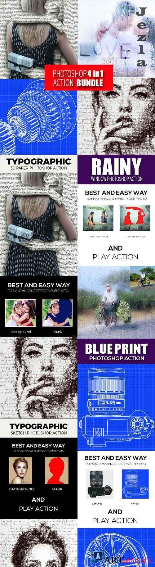 GraphicRiver - Photoshop 4in1 Actions Bundle V 7 28586206