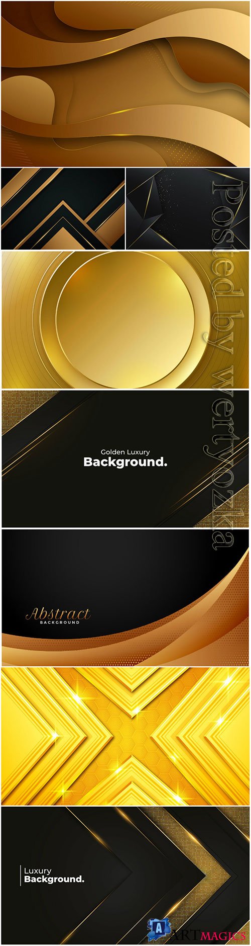 Vector backgrounds with gold decor