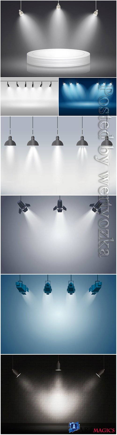 Spotlights vector background