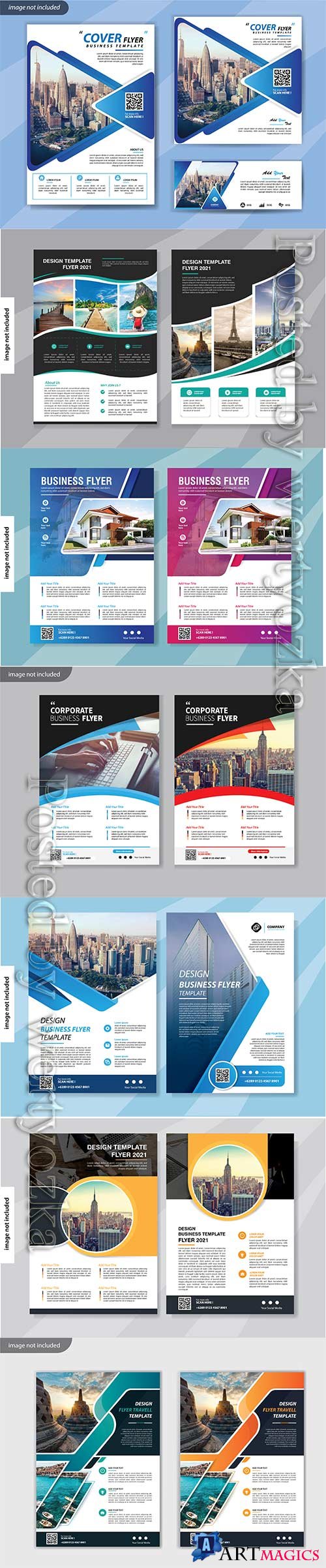 Flyer template design for cover layout annual report vol 2