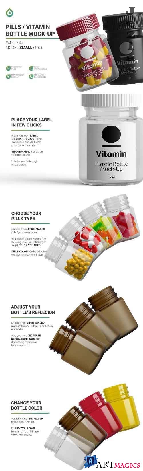 CreativeMarket - Vitamins Bottle Mockup 5263320