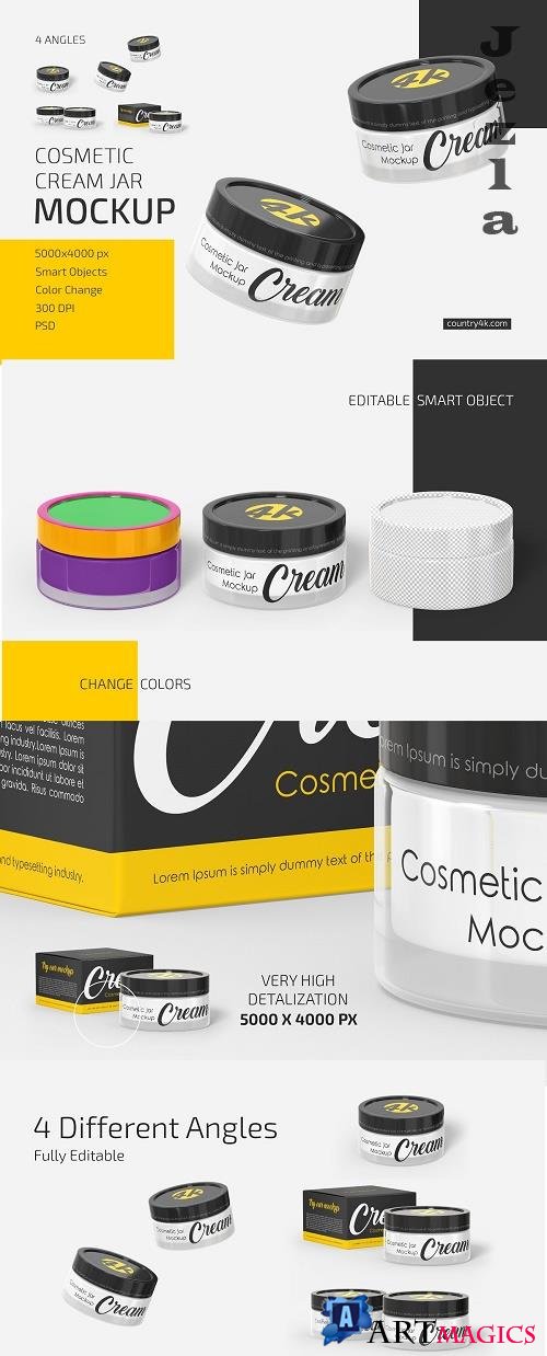 CreativeMarket - Cosmetic Cream Jar Mockup Set 5501866