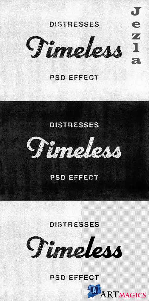 Vintage Distressed Text Effect Mockup 386957398