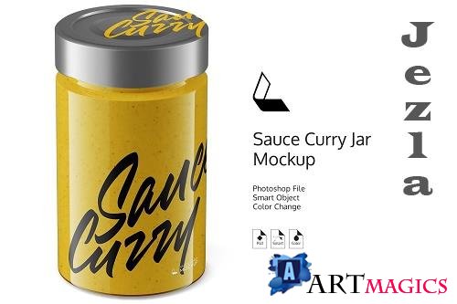 CreativeMarket - Sauce Curry Jar Mockup 4943354