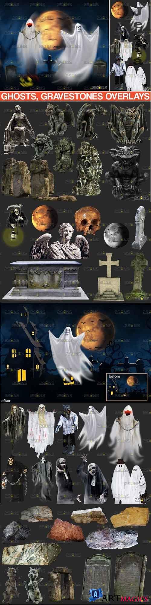 39 Halloween overlay & Ghost Clipart Photoshop overlay - 994985