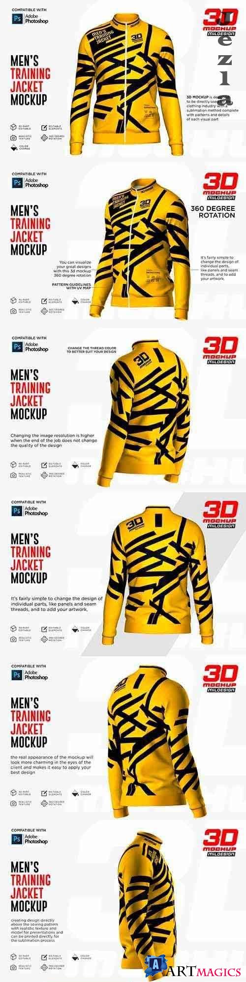 CreativeMarket - 3D Men's Training Jacket Mockup 5271763