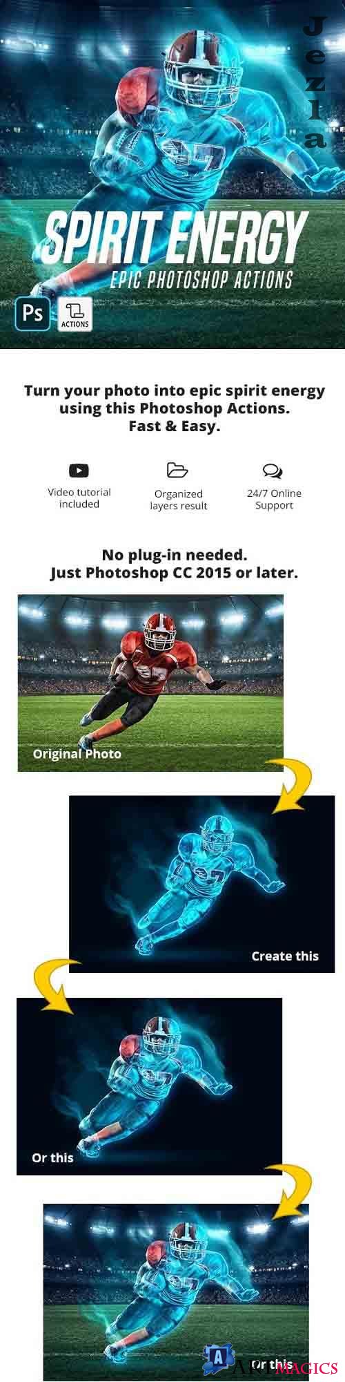 GraphicRiver - Spirit Energy Photoshop Action 29050788