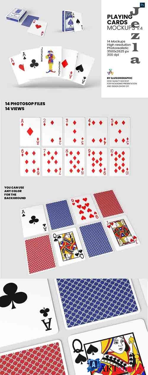 Playing Cards Mockups v4 - 14 Views - 5582523