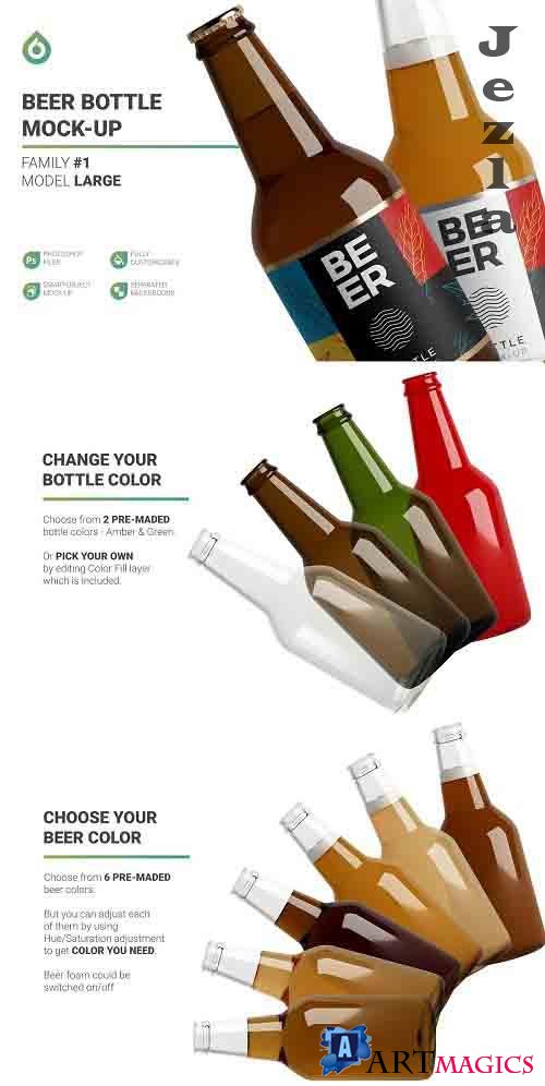 CreativeMarket - Beer Bottle Mockup 5013899