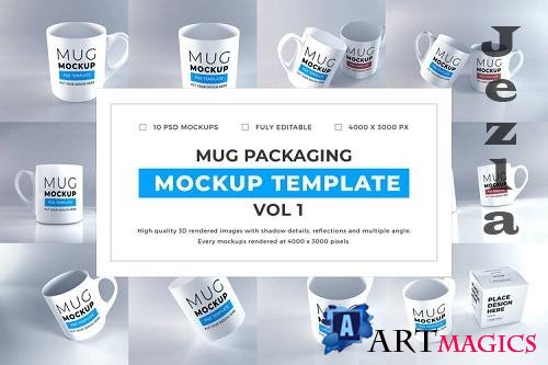 Realistic Mug Packaging Mockup Template Bundle Vol 1 - 1053902