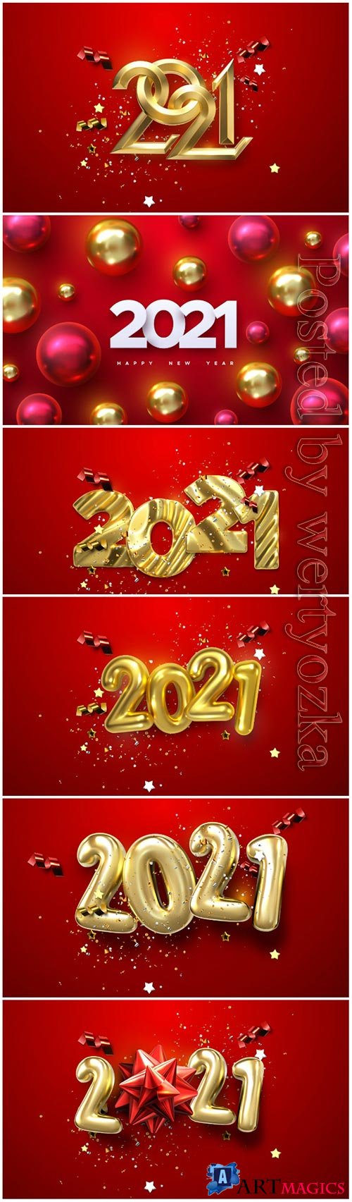 Vector numbers 2021 for new year illustration