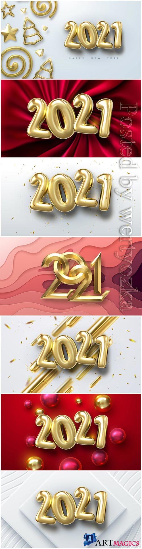 Numbers 2021 for new year vector illustration