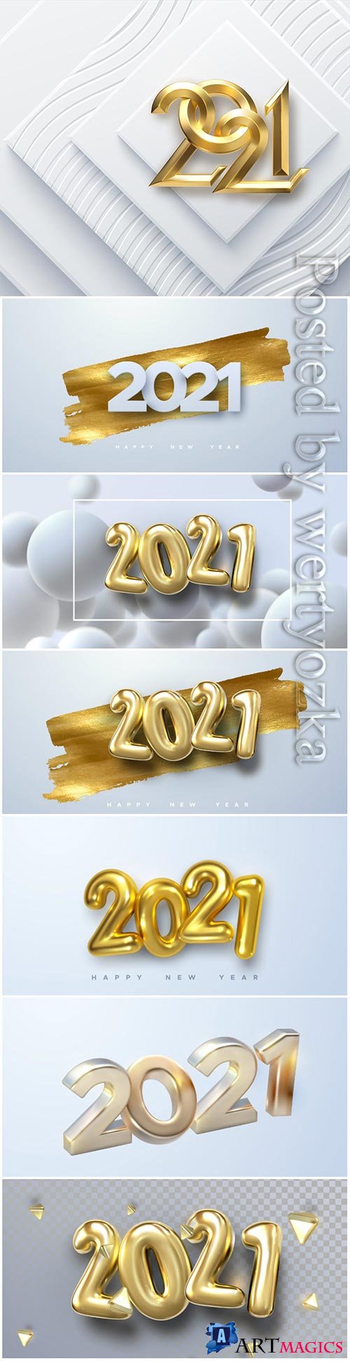 Elegant numbers 2021 for new year vector illustration