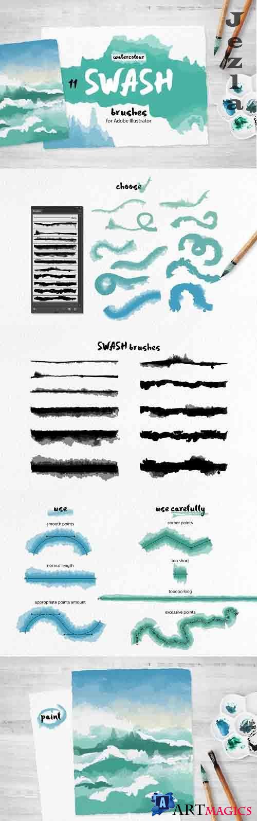 Swash Brushes for Illustrator - 3204240