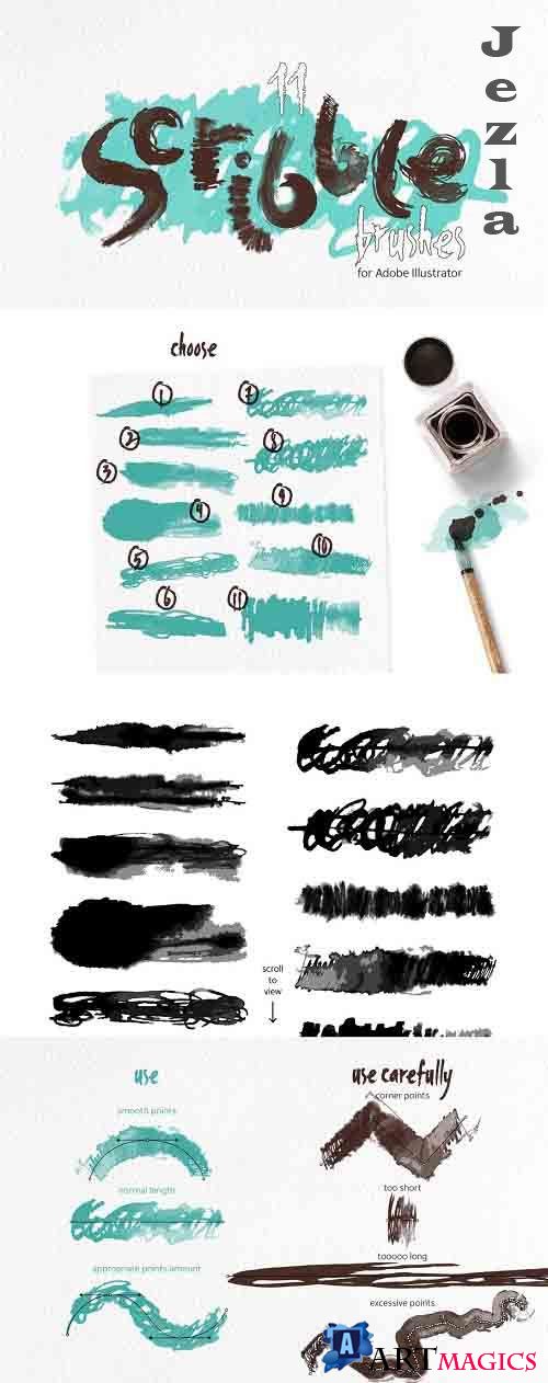 Scribble Brushes for Illustrator - 3094477