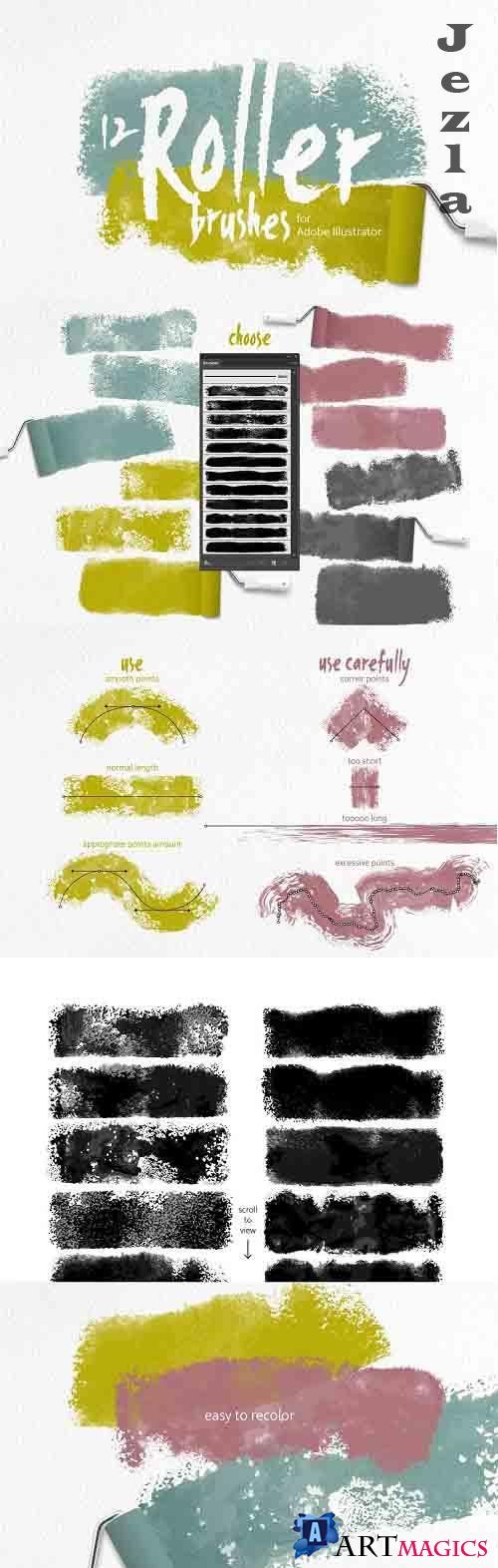 Roller Brushes for Illustrator - 3040755