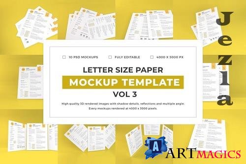 Letter Size Paper Mockup Template Vol 3 - 1077046