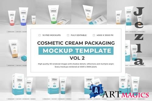Cosmetic Cream Packaging Mockup Template Bundle Vol 2 - 1076880