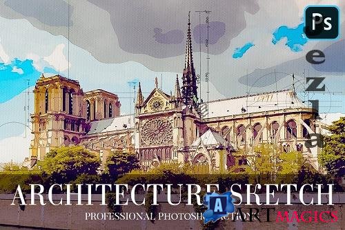 CreativeMarket - Architecture Sketch Photoshop Action 4870065