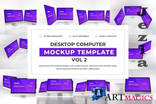 Desktop Computer Apple iMac Mockup Template Bundle Vol 2 - 1079429
