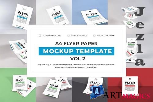 A4 Flyer Paper Mockup Template Bundle Vol 2 - 1079360