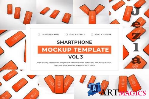 iPhone Smartphone Mockup Template Bundle Vol 3 - 1080050