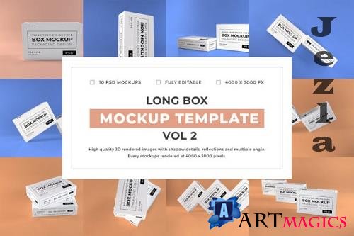 Long Box Packaging Mockup Template Bundle Vol 2 - 1080129
