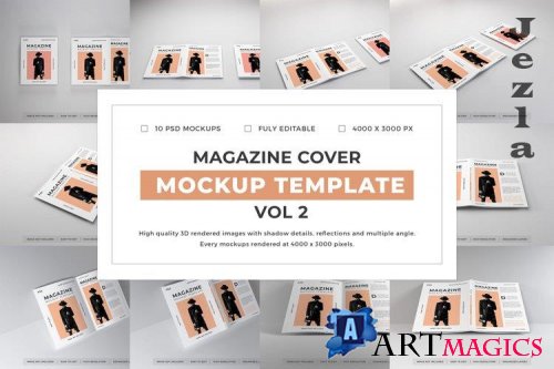Magazine Cover Mockup Template Bundle Vol 2 - 1080582