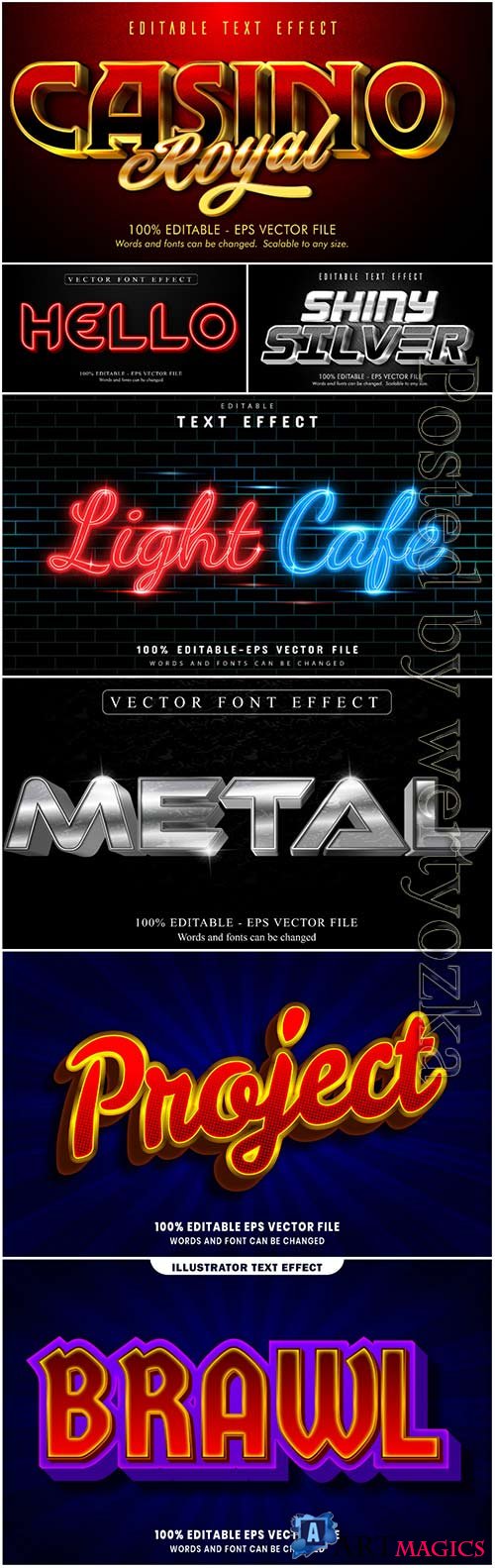 3d editable text style effect vector vol 30