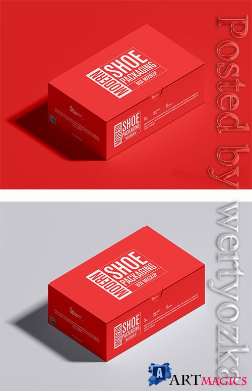 Modern Shoe Packaging Box Mockup PSD