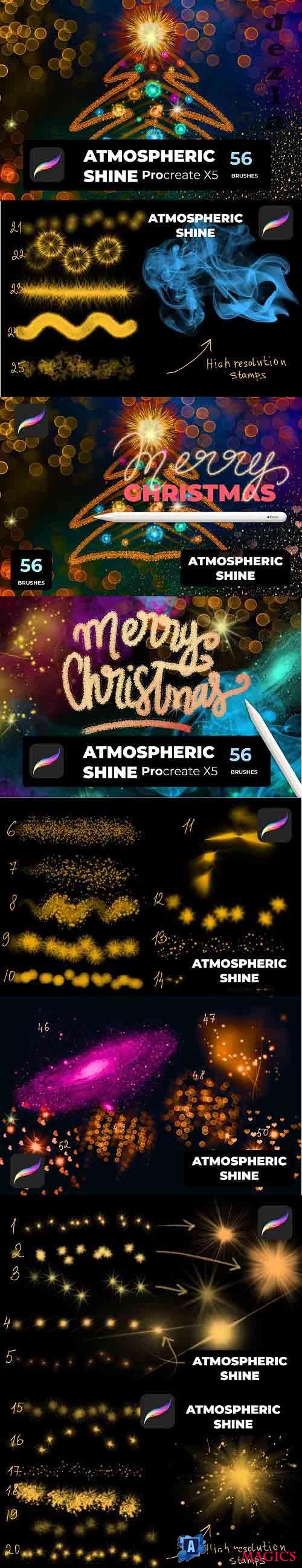 CreativeMarket - Shine Procreate X5 56 Brushes 5625432