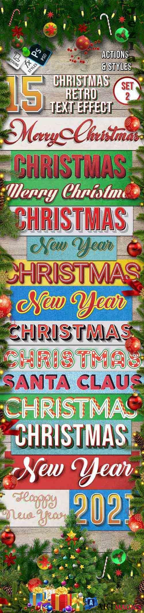 GraphicRiver - Christmas Retro Text Effect Set 2 - 15 Different Styles 29417802