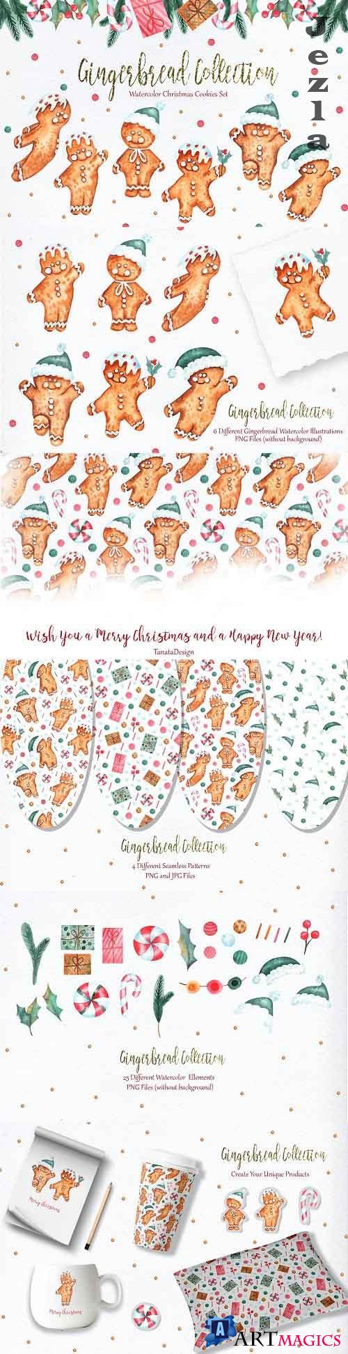 Watercolor Gingerbread Collection - 5689133