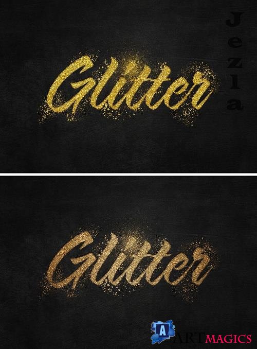 Glitter Gold Text Effect Mockup 396861003