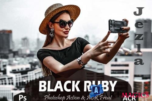 10 Black Ruby Photoshop Actions and ACR