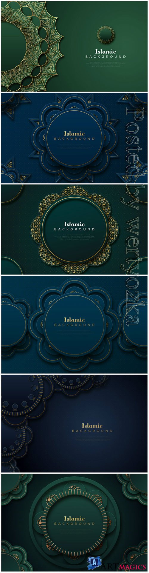 Islamic vector background with classic ornaments