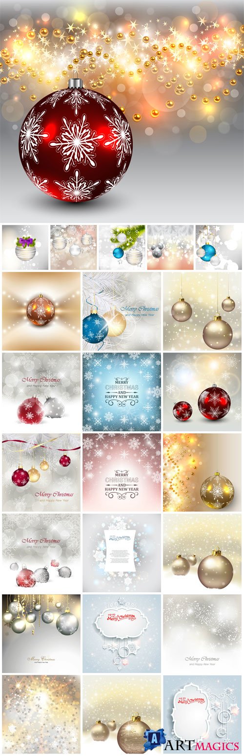 New Year and Christmas illustrations in vector 43