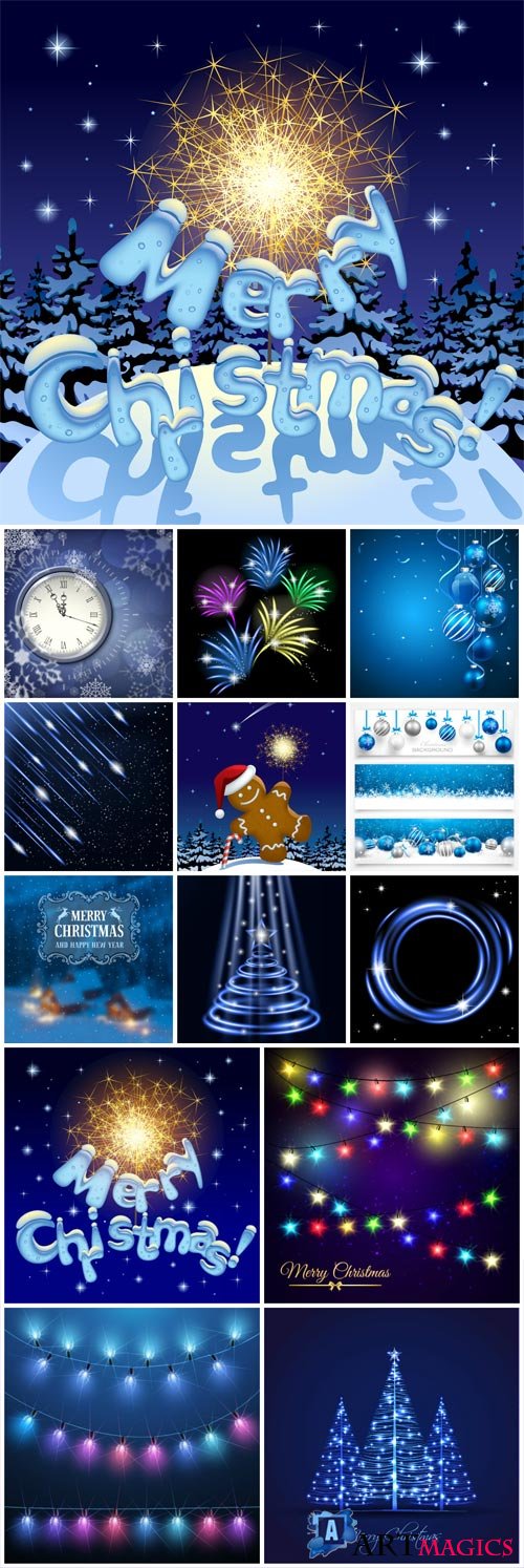 New Year and Christmas illustrations in vector 33