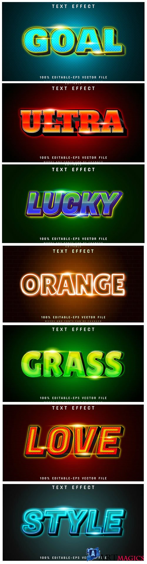 3d editable text style effect vector vol 140