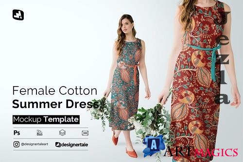 CreativeMarket - Female Cotton Summer Dress Mockup 5097495