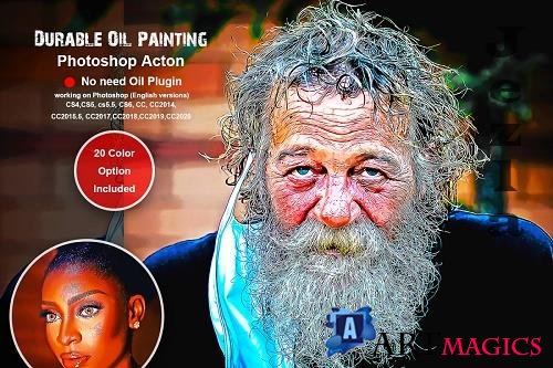 CreativeMarket - Durable Oil Painting PS Action 5475013
