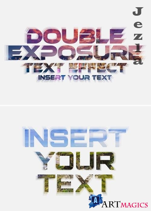 Double Exposure Text Effect Mockup 401057539