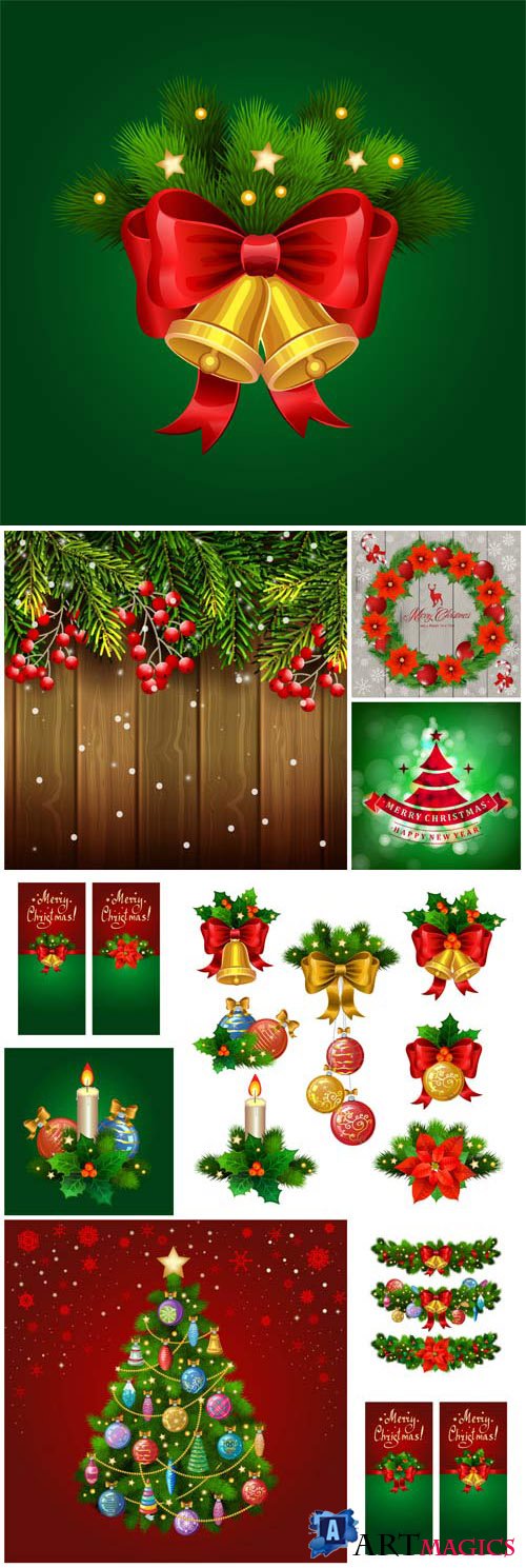 New Year and Christmas illustrations in vector 51