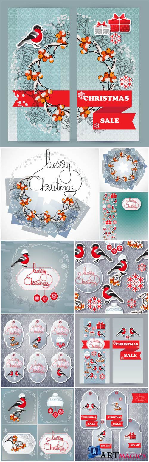 New Year and Christmas illustrations in vector 56