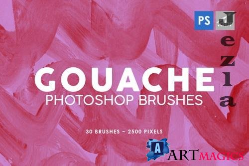 30 Gouache Photoshop Stamp Brushes 3